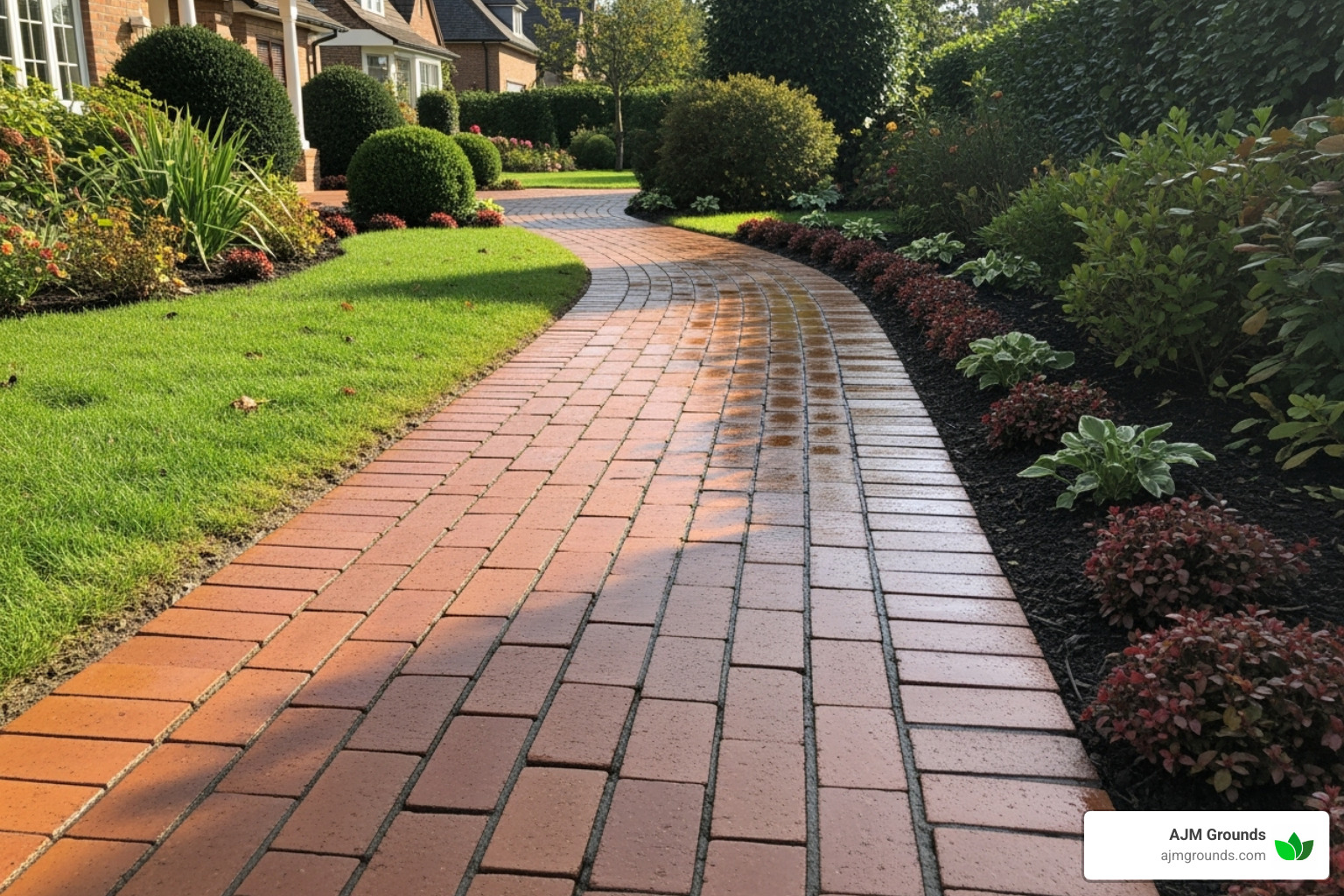 freshly repaired and sealed brick walkway - Brick walkway repair cost