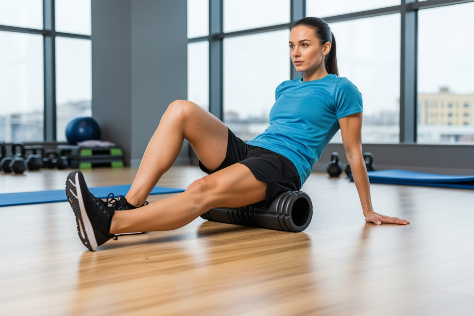 person using a foam roller on their leg - Muscle Recovery
