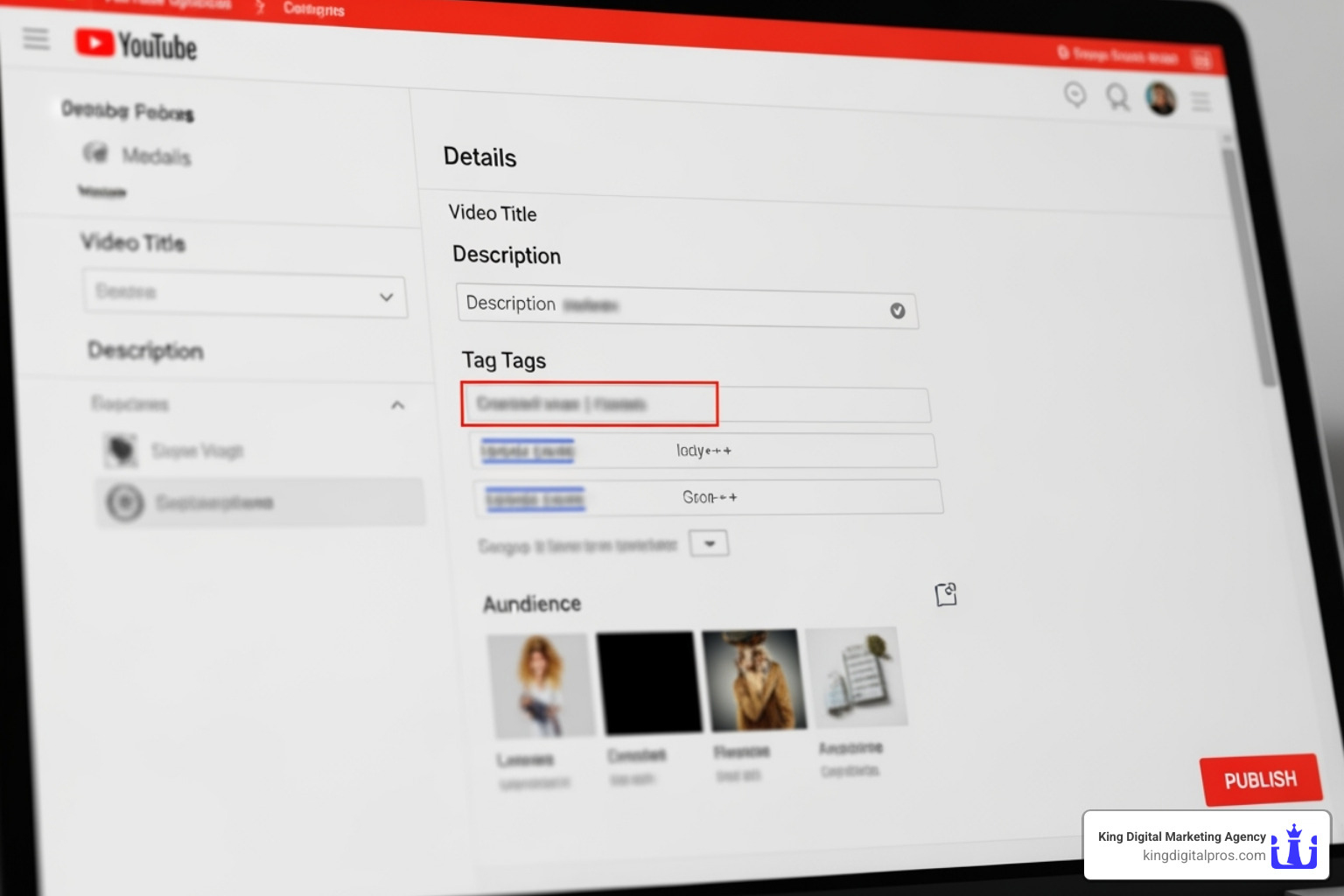 A screenshot of the YouTube upload interface showing the tags section - rank your videos on youtube A screenshot of the YouTube upload interface showing the tags section - rank your videos on youtube