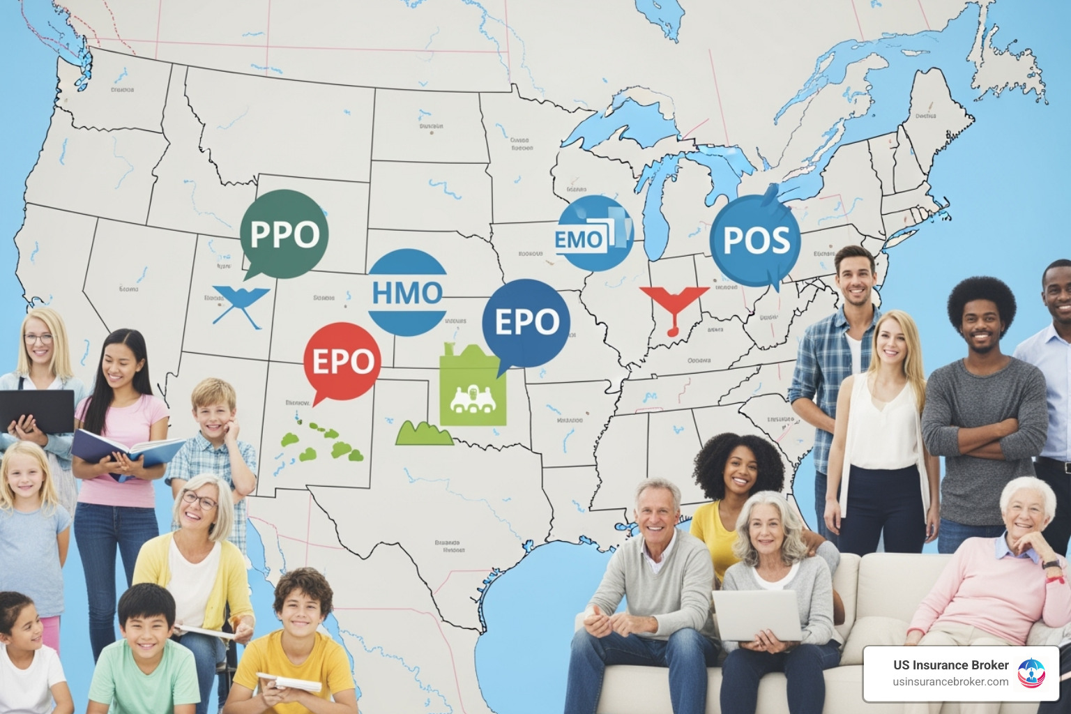 collage representing different cost factors like location, age, and plan type - corporate health insurance rates collage representing different cost factors like location, age, and plan type - corporate health insurance rates