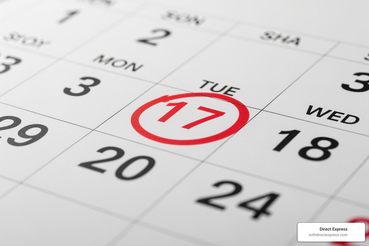 A calendar with a date circled in just one week - home selling assistance largo