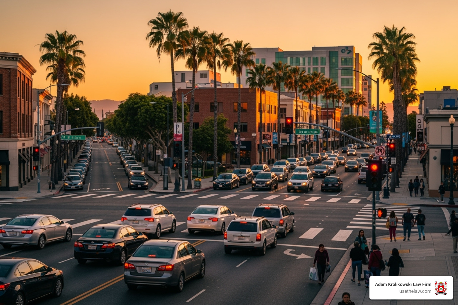 Santa Ana busy intersection - auto accident attorney santa ana