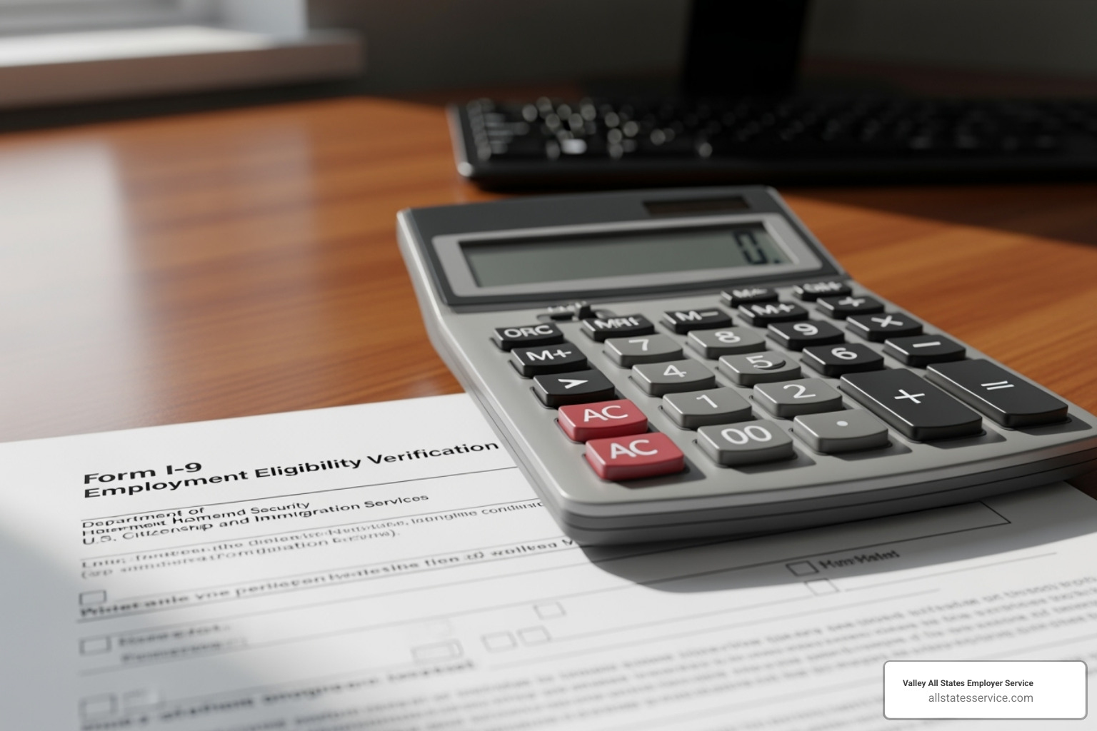 calculator and Form I-9 - I-9 audit penalties