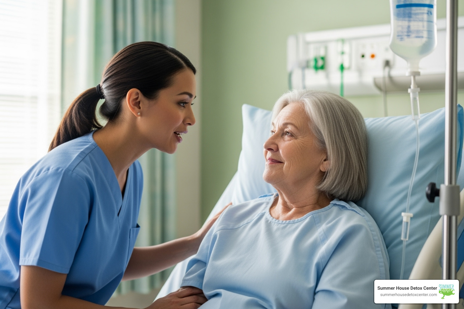 compassionate nurse speaking with a patient - detox centers in st lucie county compassionate nurse speaking with a patient - detox centers in st lucie county