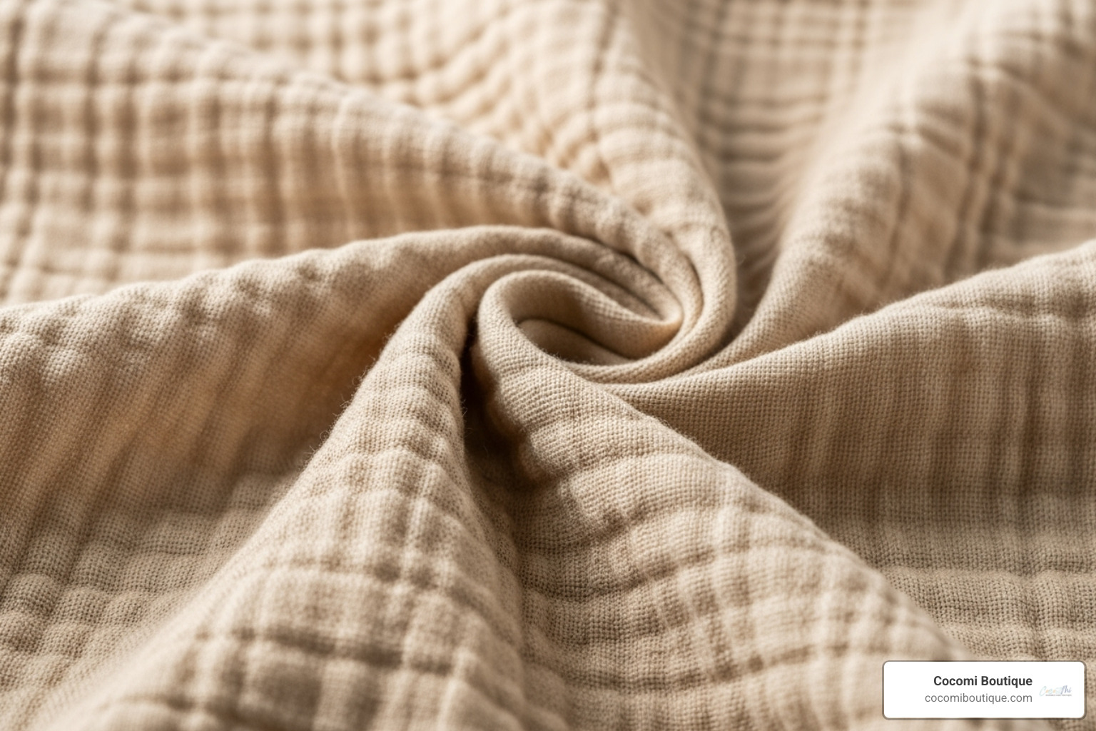 close-up shot of soft muslin or bamboo fabric texture - Soft baby essentials
