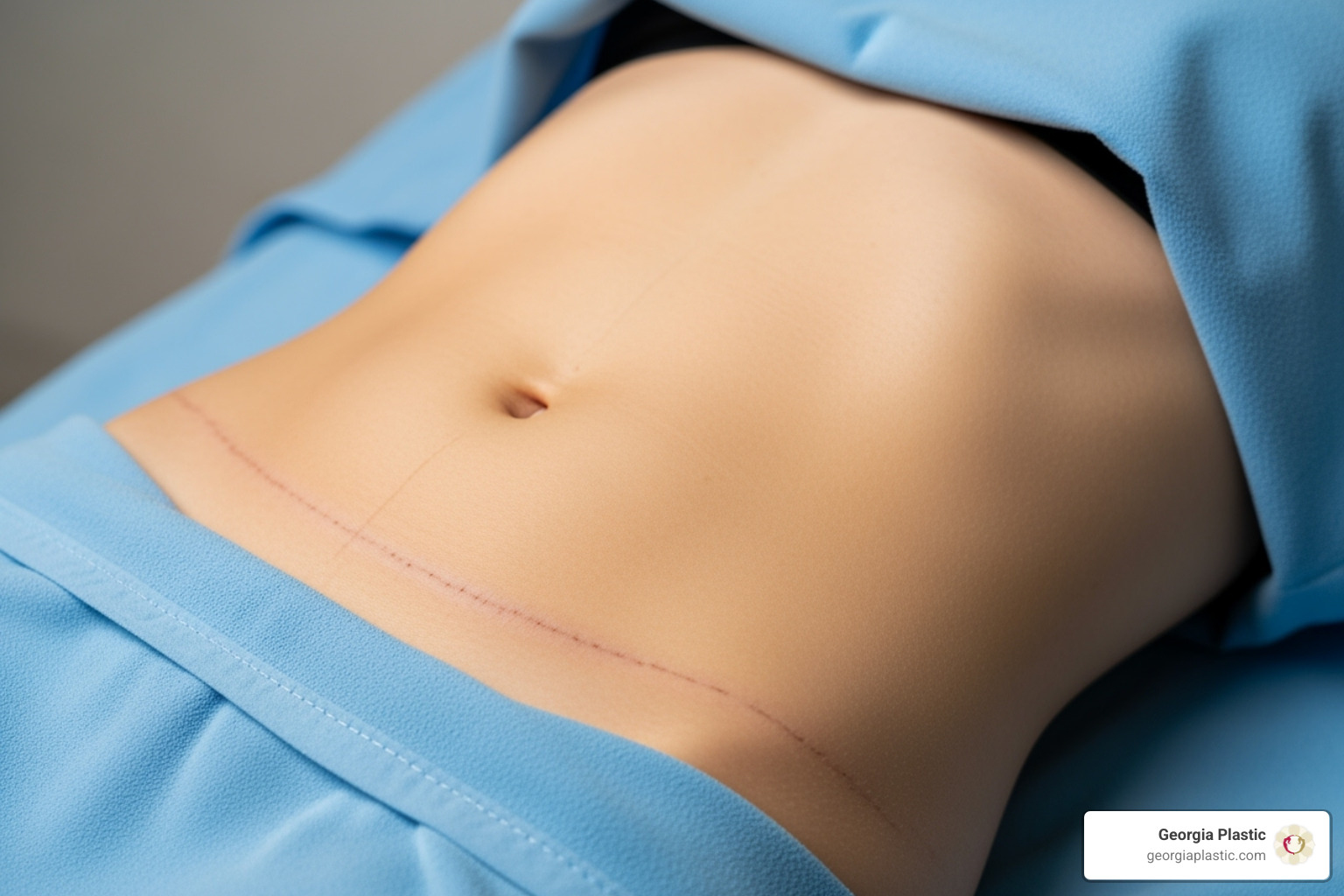 diagram illustrating scar placement for various tummy tuck types - loose skin tummy tuck
