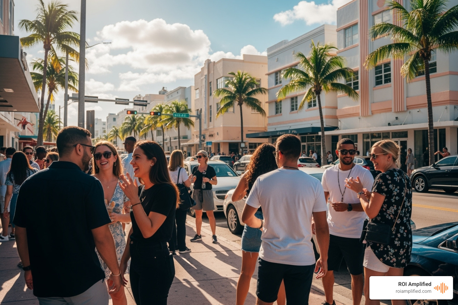 people interacting in a Miami street scene - miami seo companies people interacting in a Miami street scene - miami seo companies