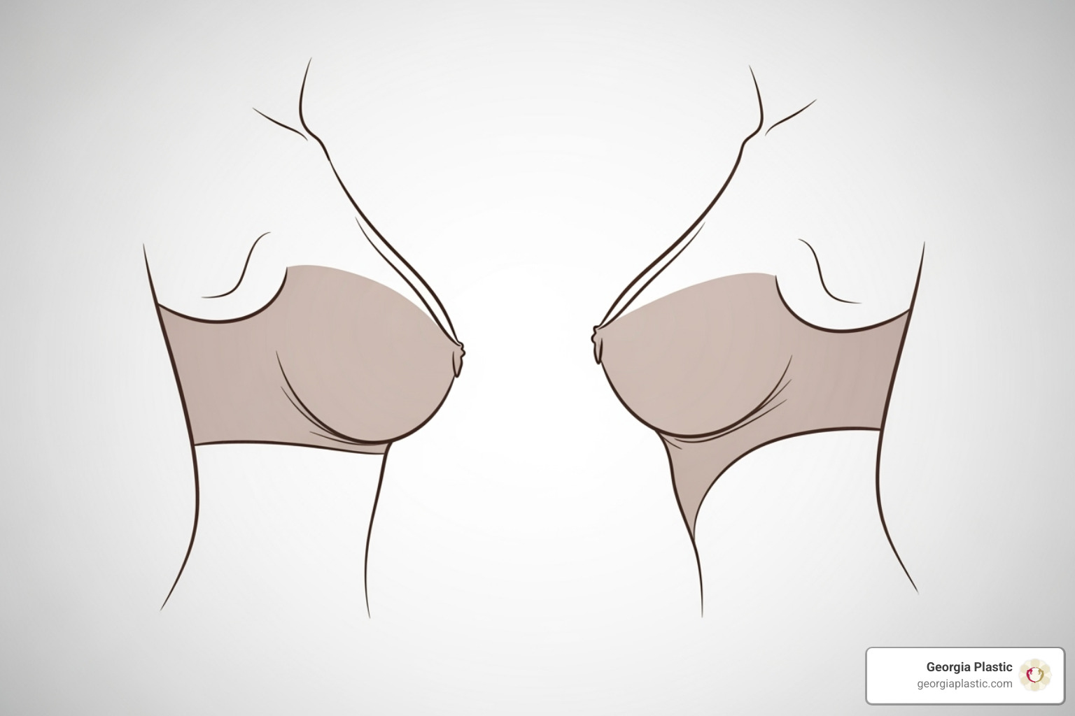 illustrated youthful vs. sagging breast contour - breast lift atlanta illustrated youthful vs. sagging breast contour - breast lift atlanta