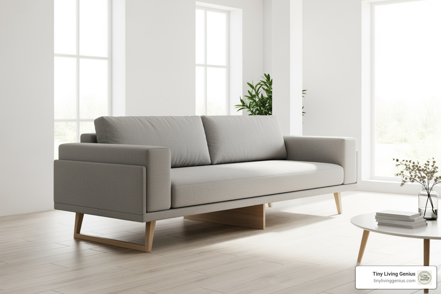 a sofa with tall, tapered legs making a room look airy - sofas for small flats