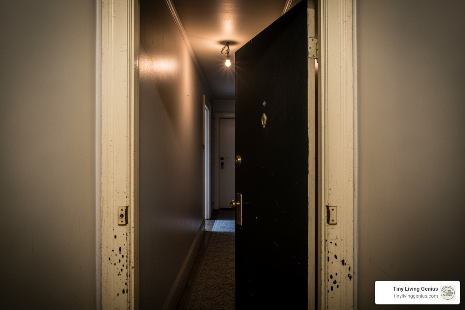 a narrow apartment doorway and hallway - sofas for small flats