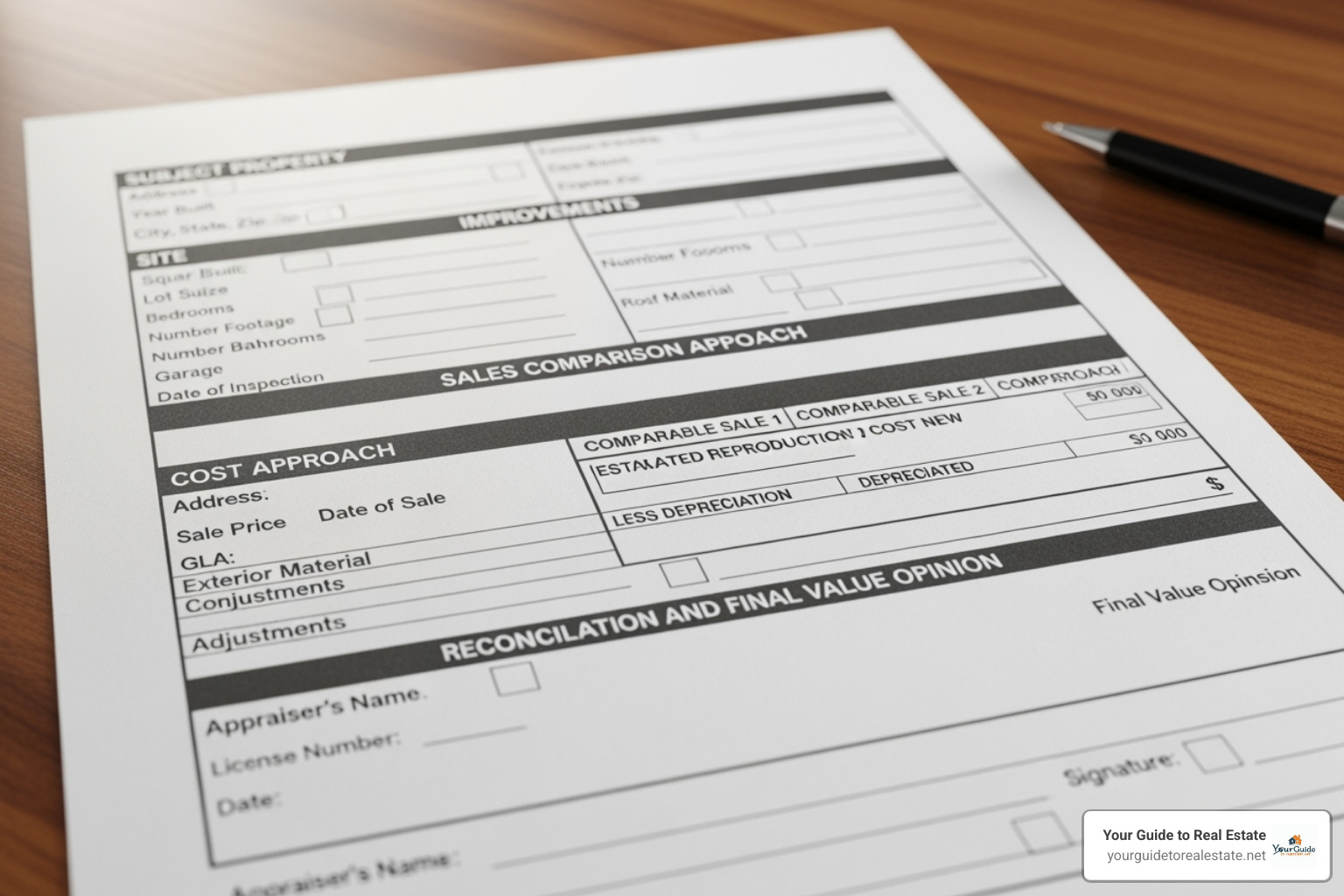 sample Uniform Residential Appraisal Report (URAR) page - appraisal report