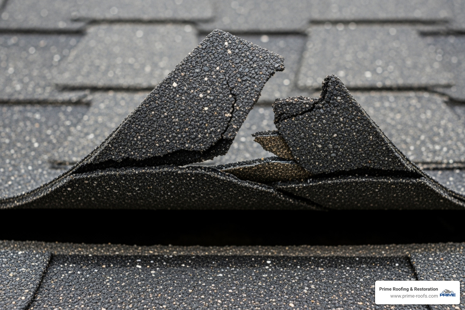 a shingle that has been clearly and intentionally pried up or damaged - free roof inspection