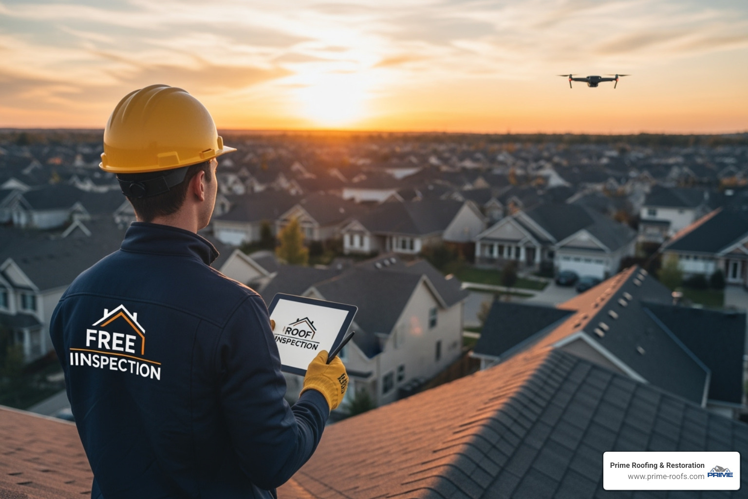 a professional, detailed roof inspection report with photos and diagrams - free roof inspection