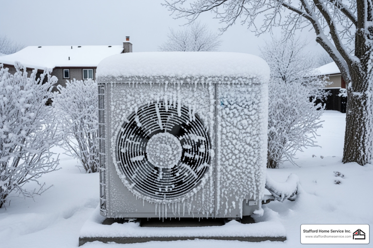 iced-over outdoor heat pump unit - heat pump repair plymouth, mn