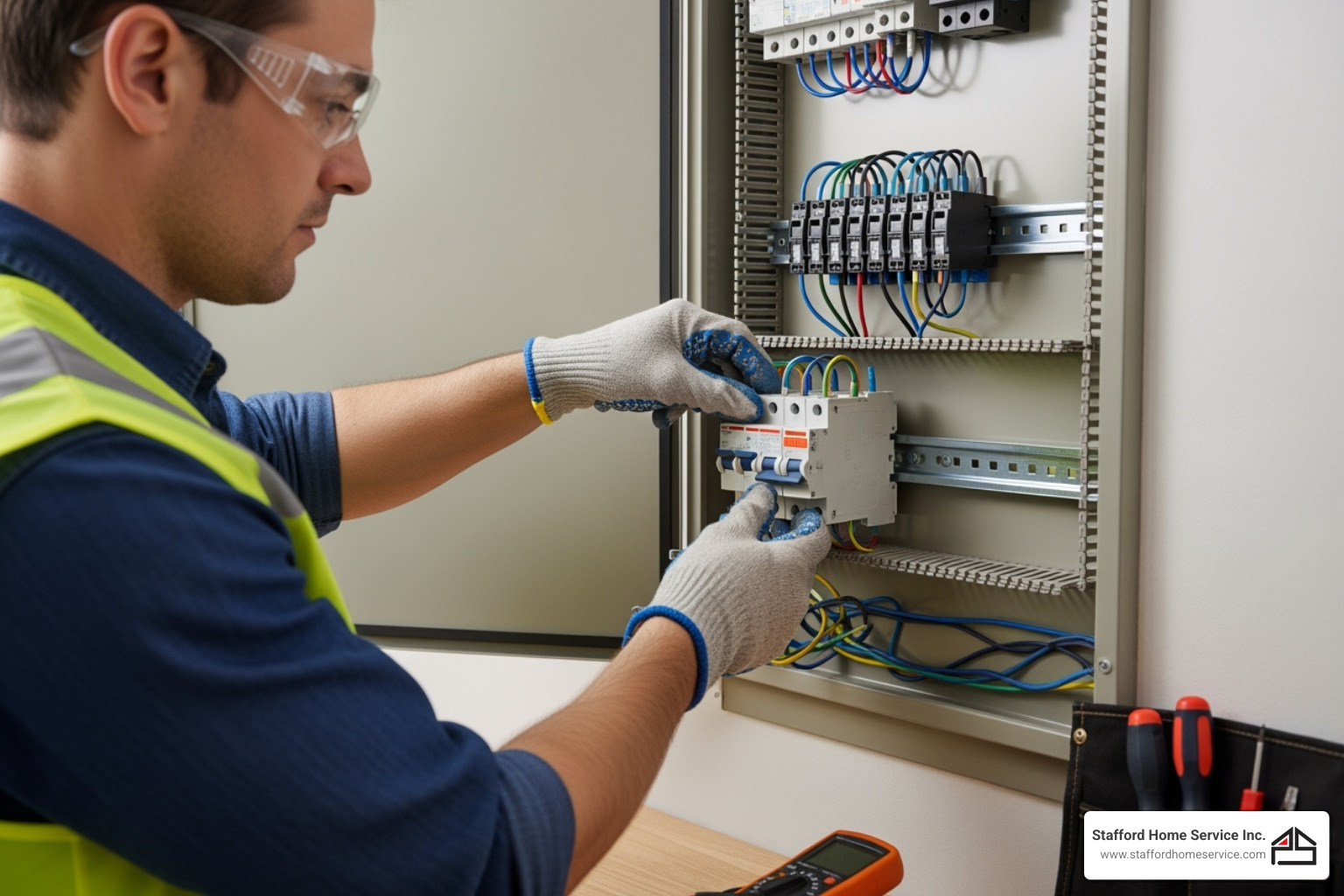 licensed electrician installing a new circuit breaker - electrical panel upgrade maple grove, mn licensed electrician installing a new circuit breaker - electrical panel upgrade maple grove, mn