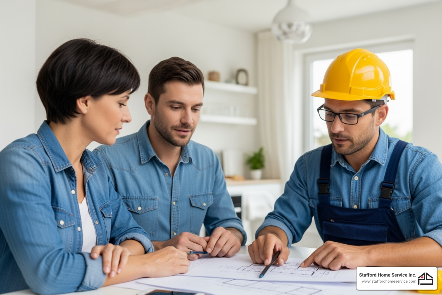 homeowner reviewing plans with an electrician - electrical panel upgrade hopkins, mn