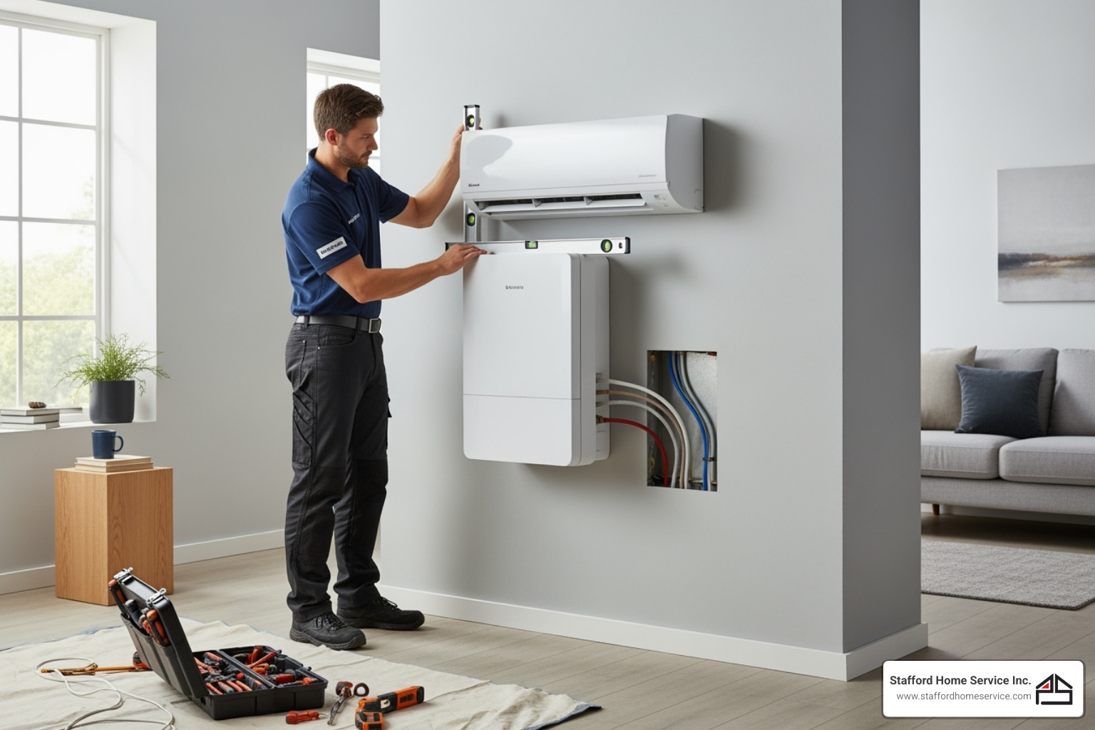 clean, professional mini-split installation - ductless mini split installation ramsey, mn