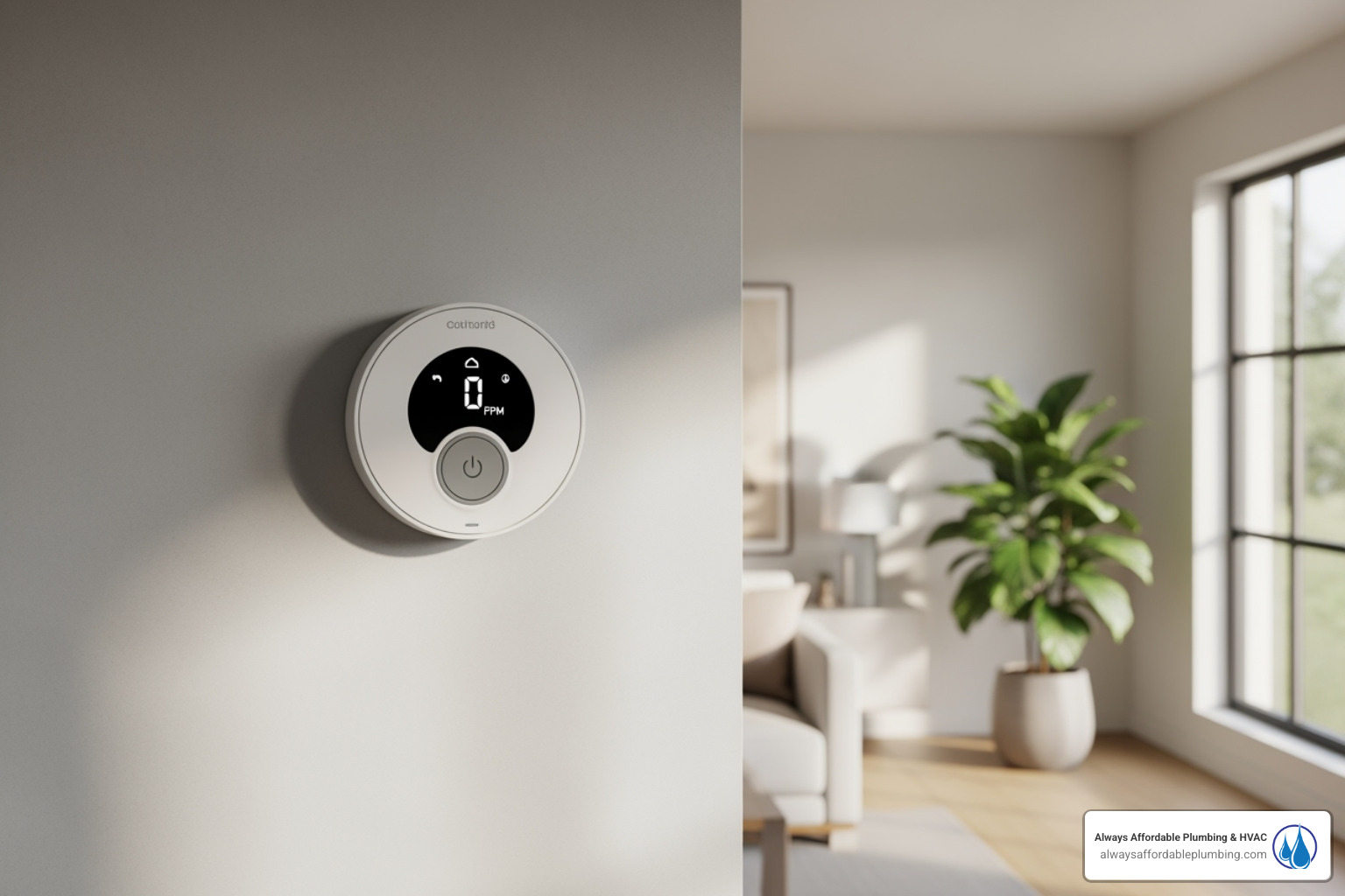 A carbon monoxide detector installed on a wall - gas furnace repair roseville ca