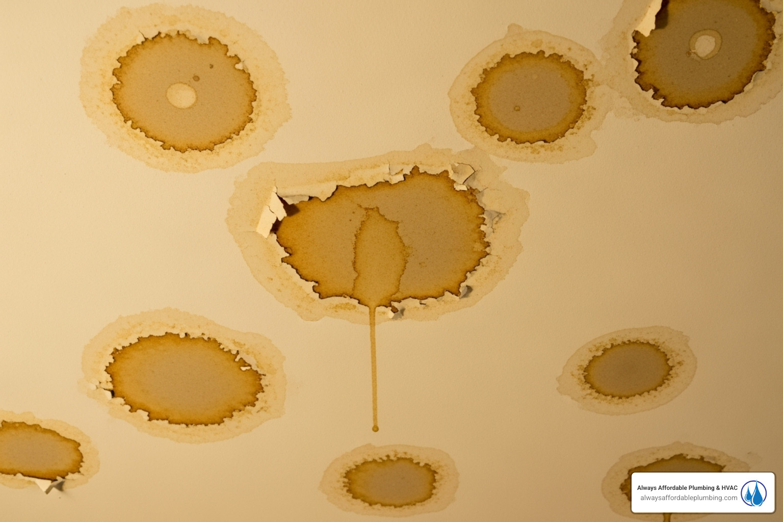 Water damage on ceiling - pipe repair sacramento ca