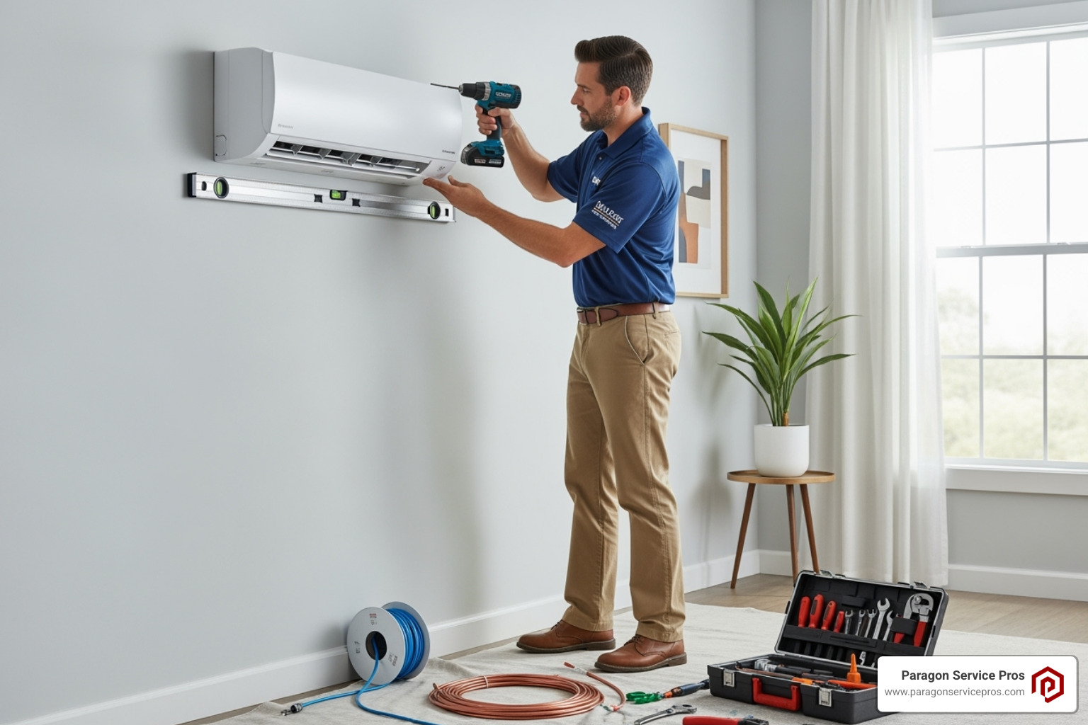 certified technician mounting an indoor air handler - ductless mini split installation orem, ut certified technician mounting an indoor air handler - ductless mini split installation orem, ut
