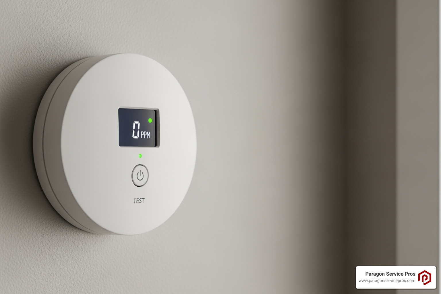 carbon monoxide detector on a wall - furnace installation provo, ut