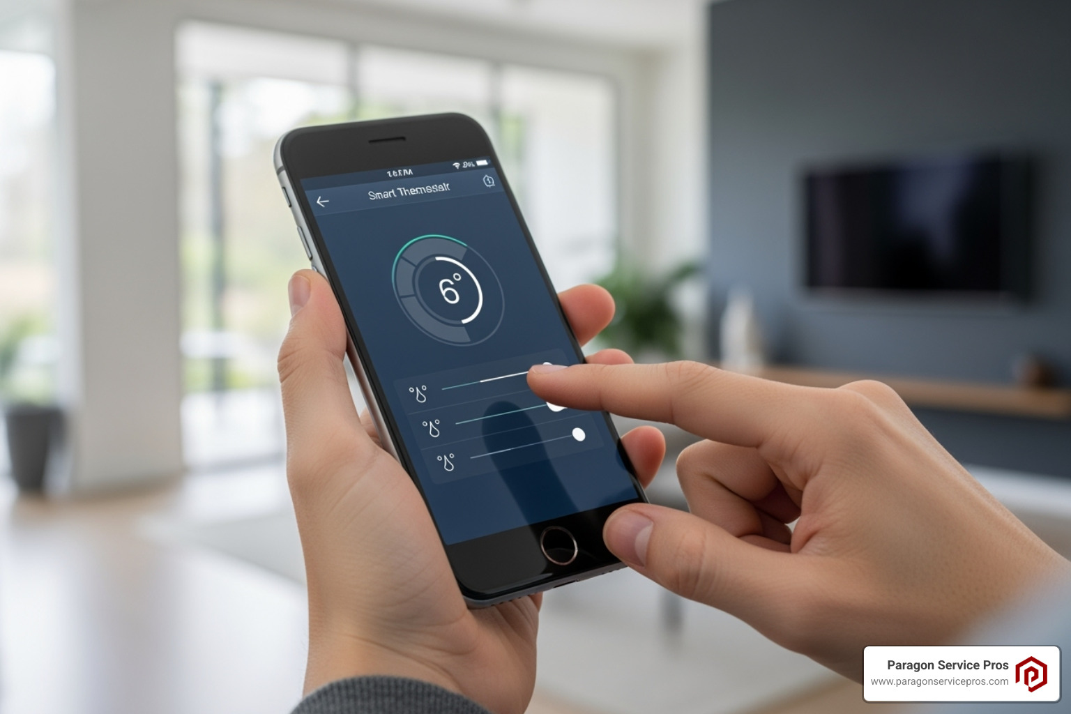 A person using a smartphone app to adjust their smart thermostat settings, showcasing remote control capabilities - smart thermostat installation bluffdale, ut A person using a smartphone app to adjust their smart thermostat settings, showcasing remote control capabilities - smart thermostat installation bluffdale, ut