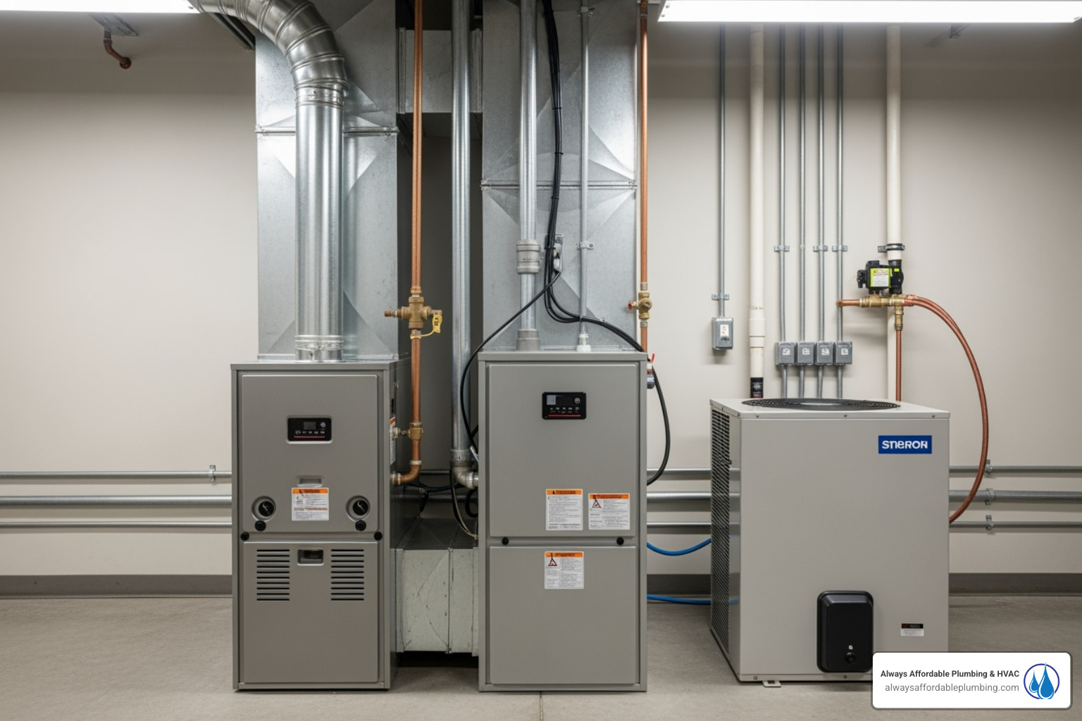different furnace units, such as a gas furnace, an electric furnace, and a heat pump - furnace repair sacramento ca