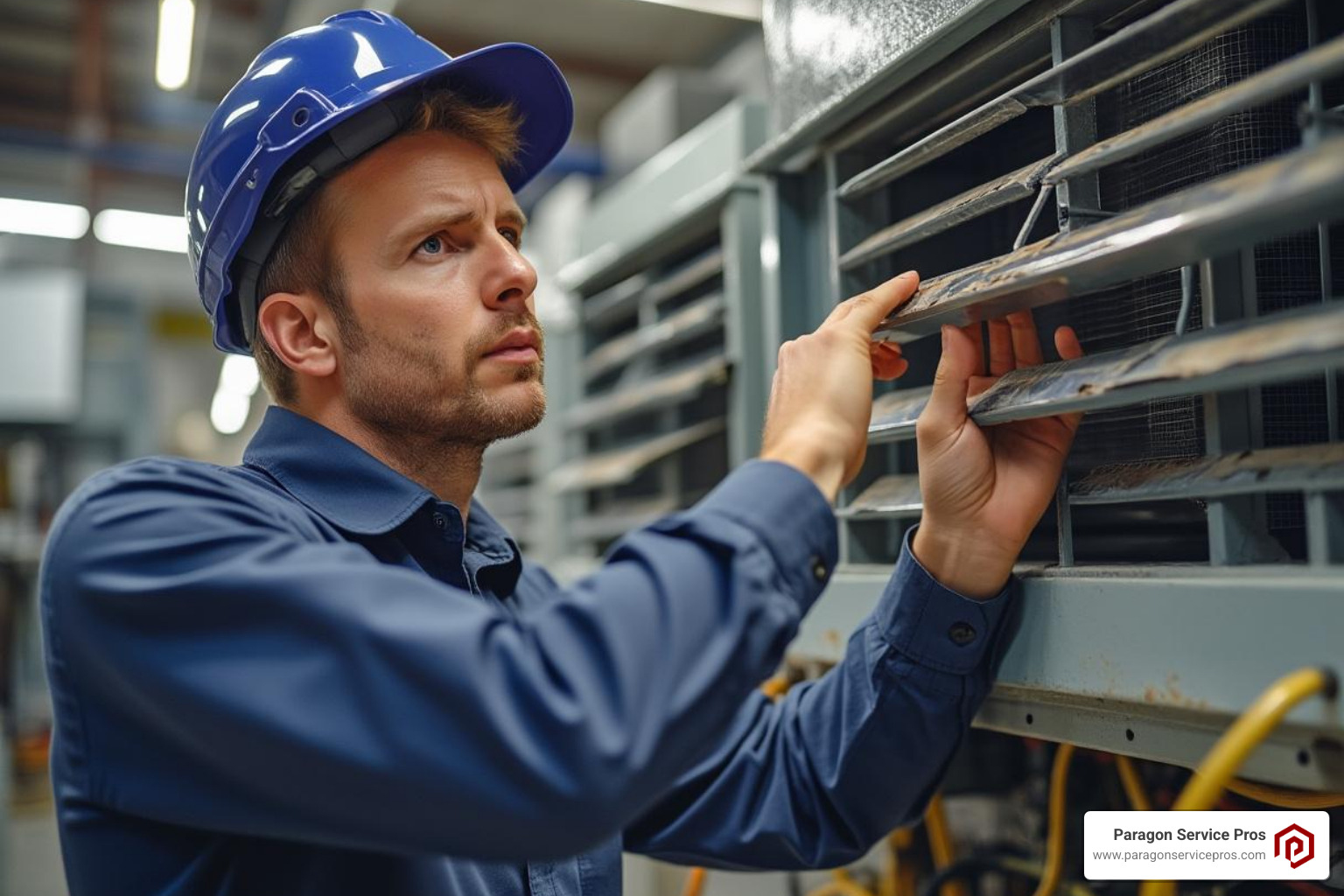 professional technician inspecting HVAC unit - air duct cleaning mesa, az professional technician inspecting HVAC unit - air duct cleaning mesa, az
