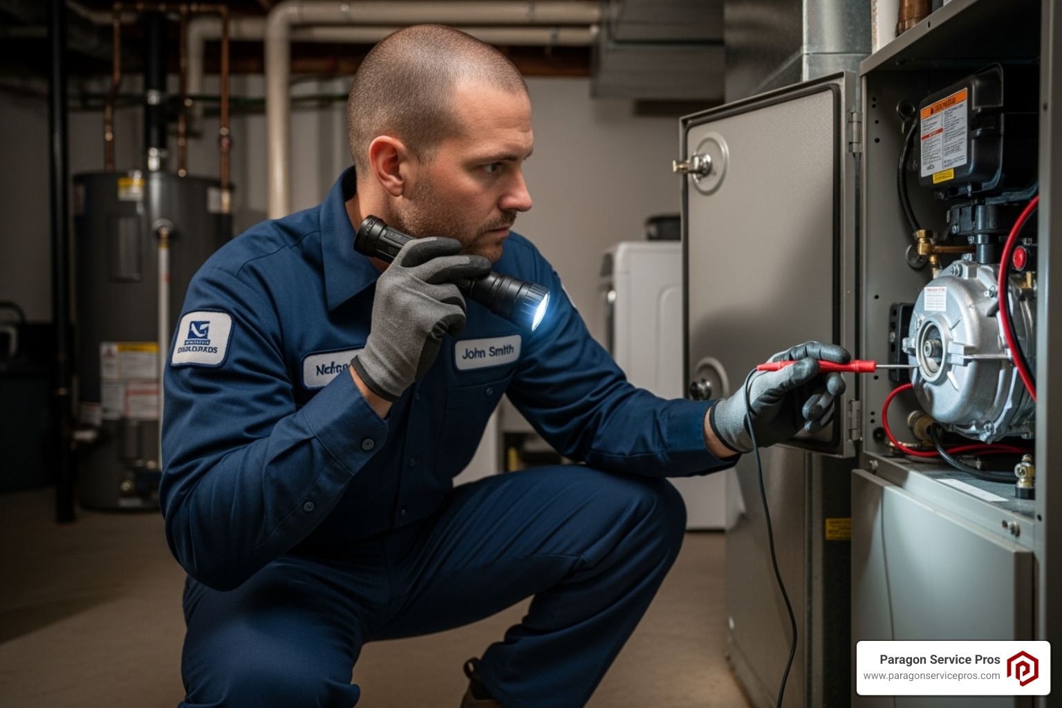 a technician performing a furnace tune-up - furnace repair mesa, az a technician performing a furnace tune-up - furnace repair mesa, az