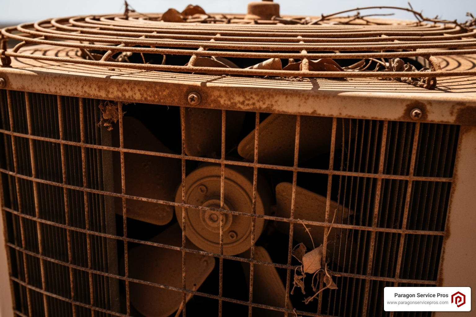 Dirty outdoor AC condenser unit covered in dust - ac repair chandler, az Dirty outdoor AC condenser unit covered in dust - ac repair chandler, az