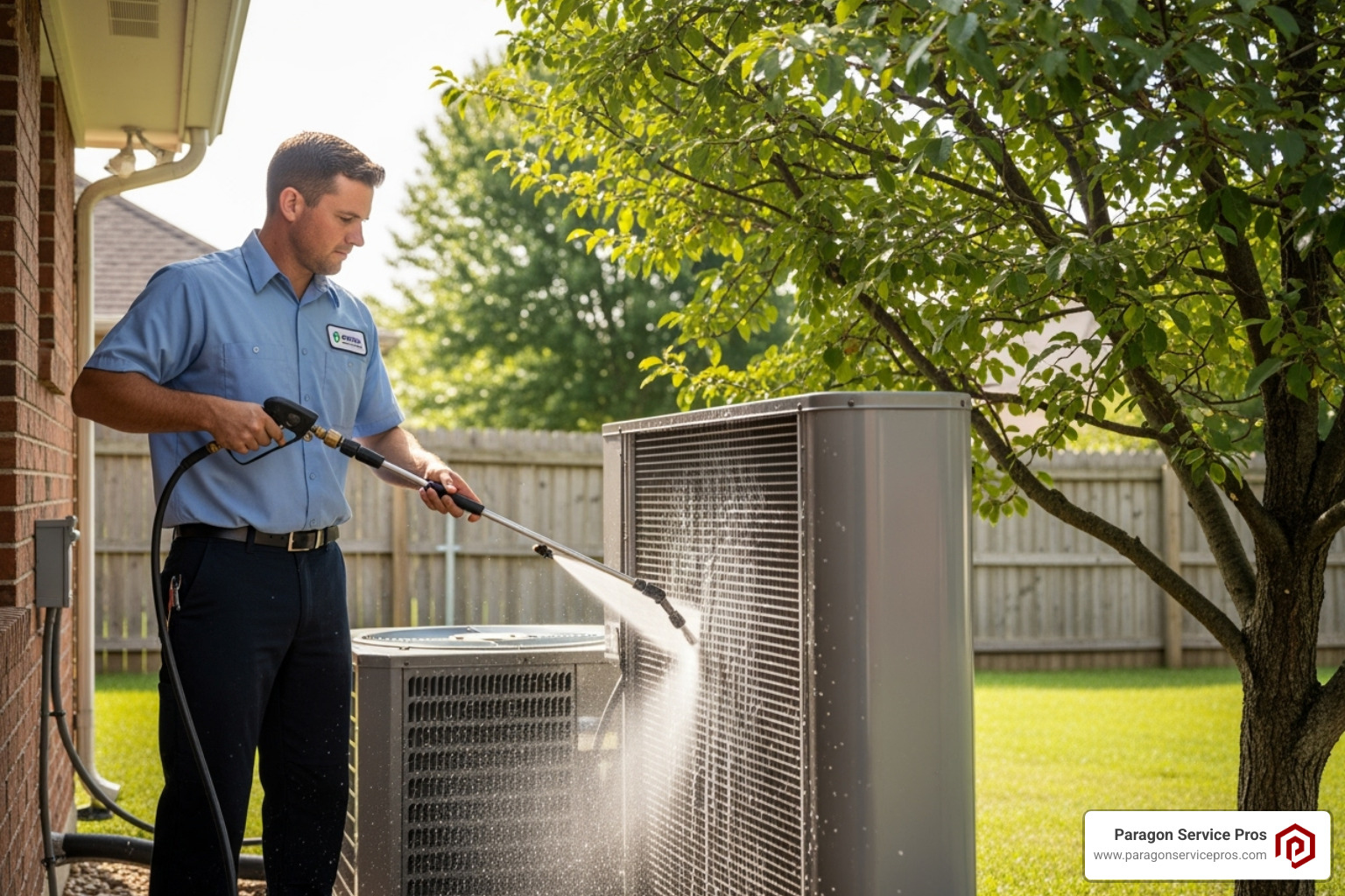 technician cleaning an AC coil - ac repair american fork, ut