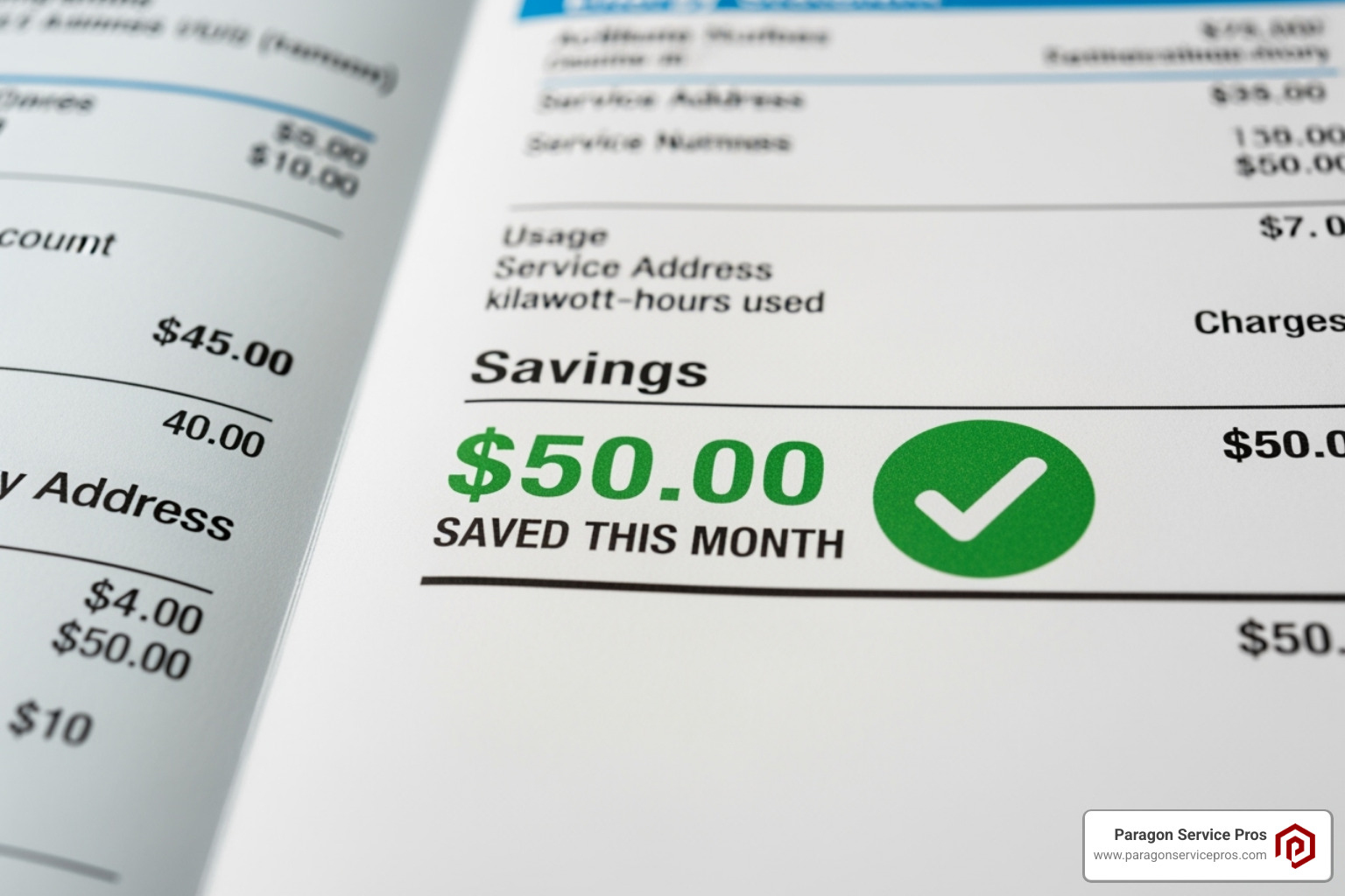 energy bill with savings highlighted - smart thermostat installation mesa, az