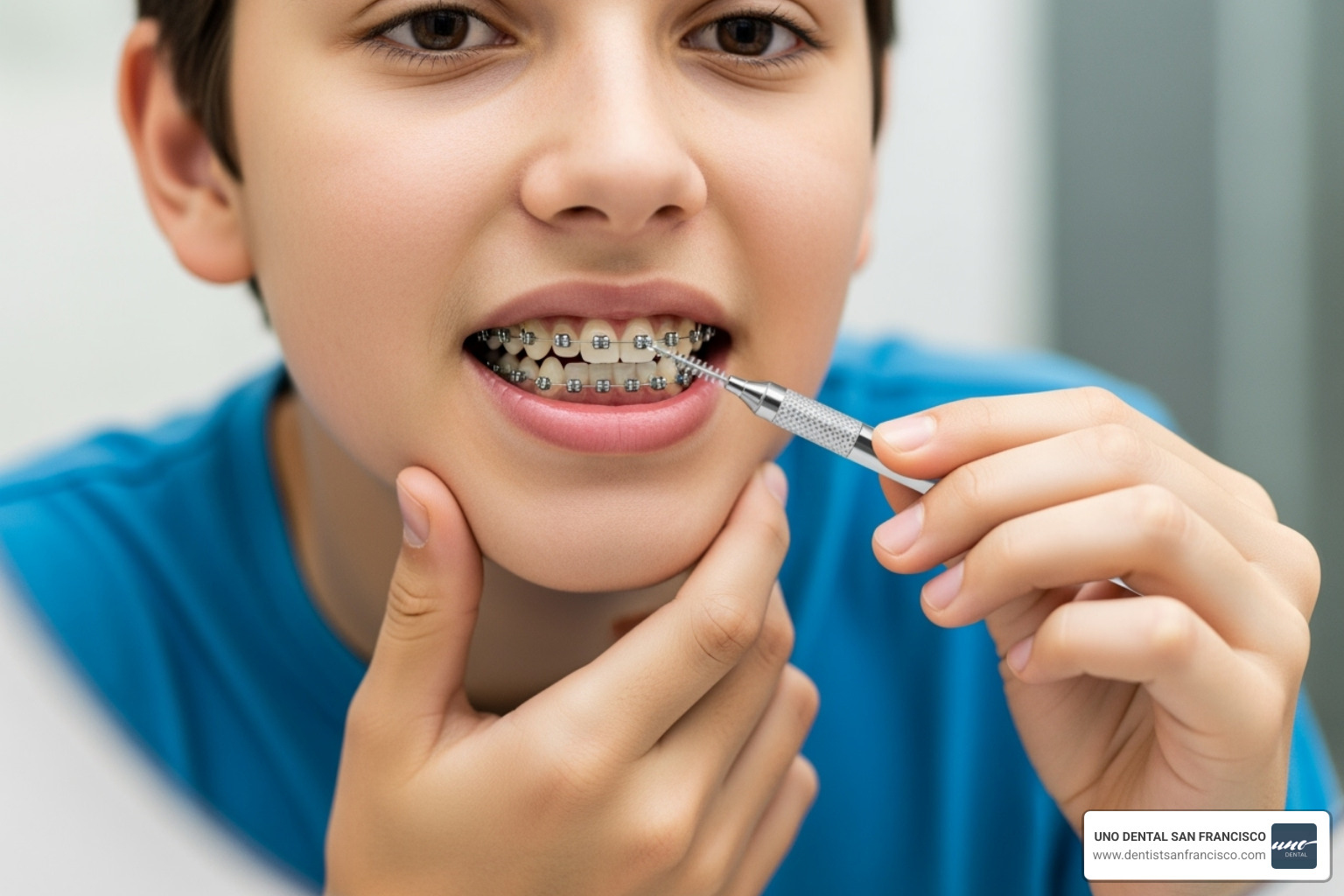 someone successfully cleaning their braces with special tools - bad teeth after braces someone successfully cleaning their braces with special tools - bad teeth after braces