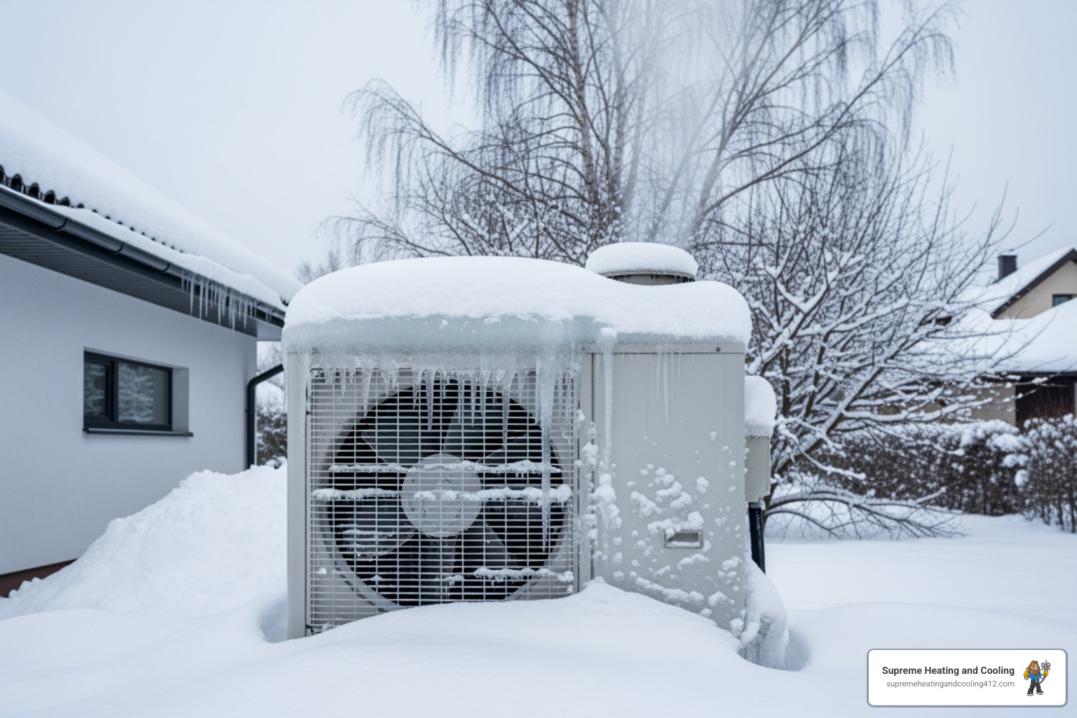 frozen outdoor heat pump unit - heat pump repair pittsburgh, pa