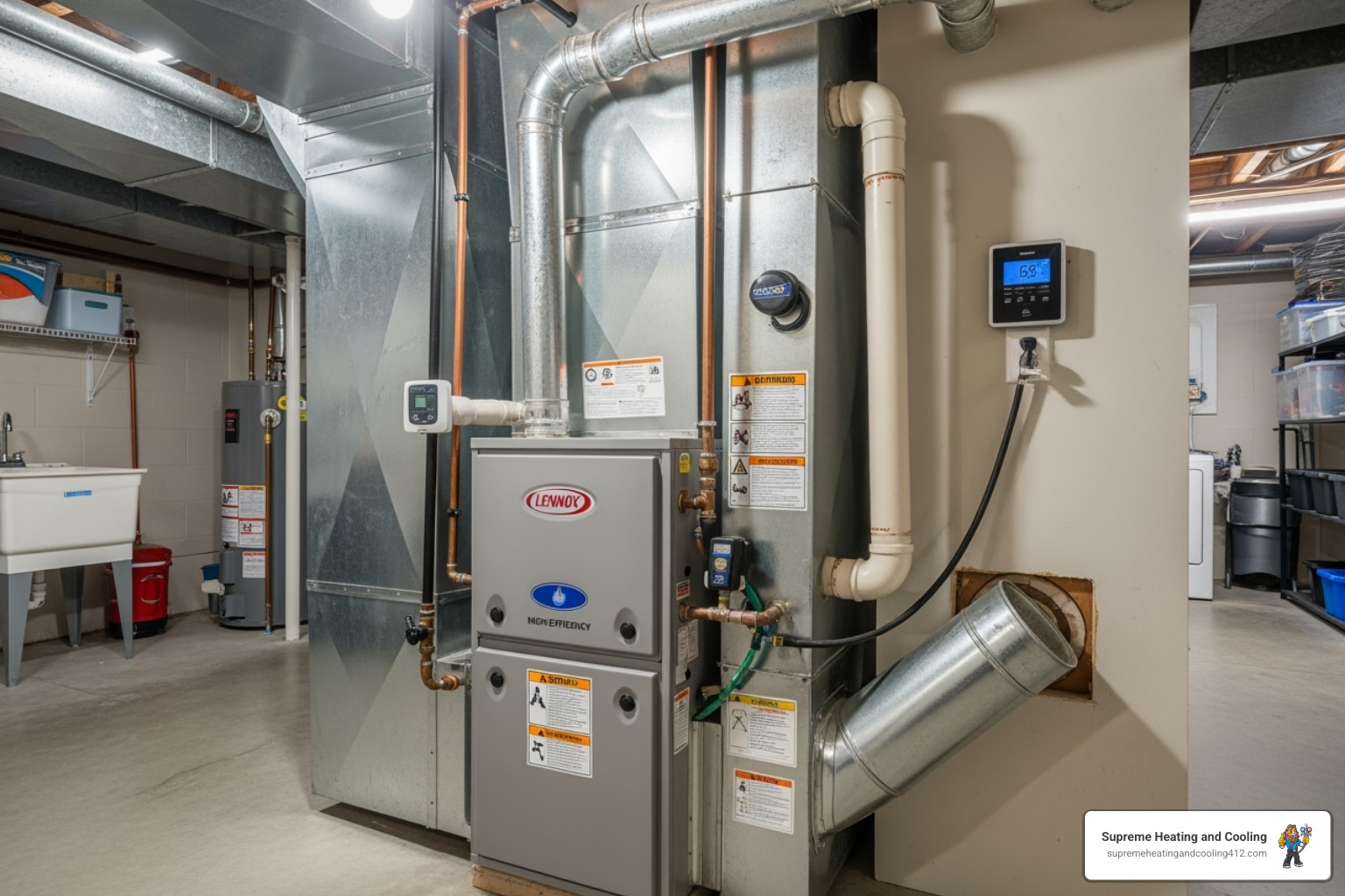 modern high-efficiency gas furnace unit - furnace installation greensburg, pa