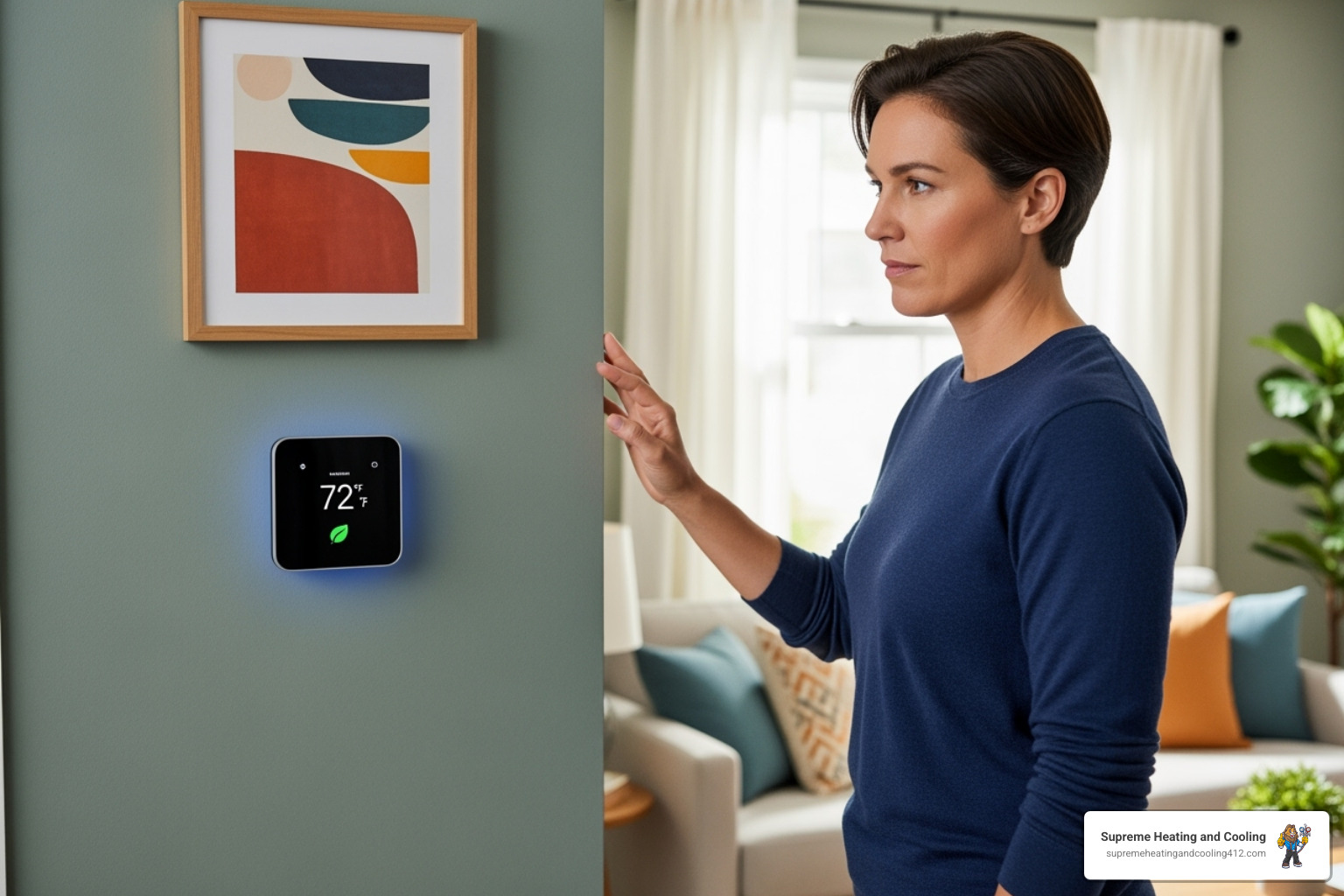 person checking a thermostat - emergency ac repair edgewood, pa person checking a thermostat - emergency ac repair edgewood, pa