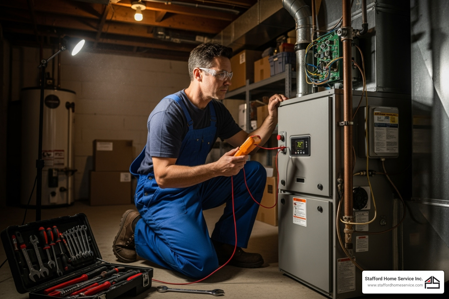 image of a professional technician working on a furnace - furnace repair maplewood, mn image of a professional technician working on a furnace - furnace repair maplewood, mn