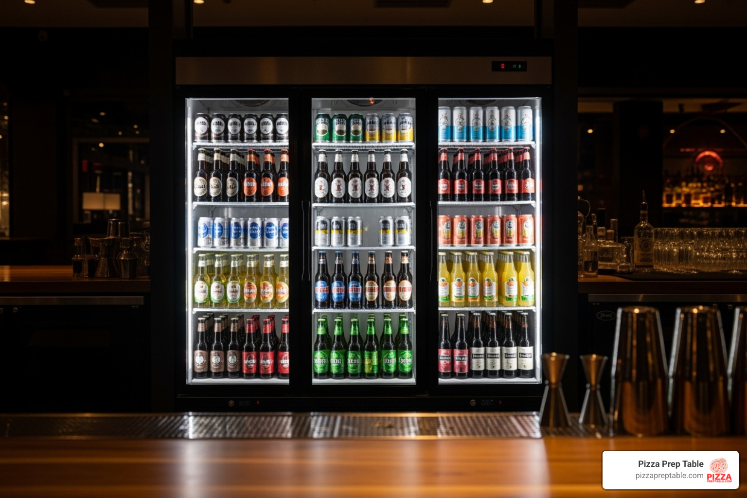 Dukers D83R commercial refrigerator - triple door bar fridge