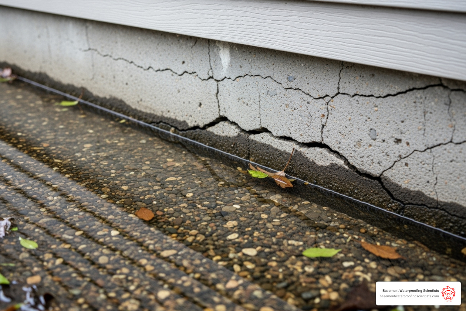 Water pooling against a house foundation causing cracks - yard drain