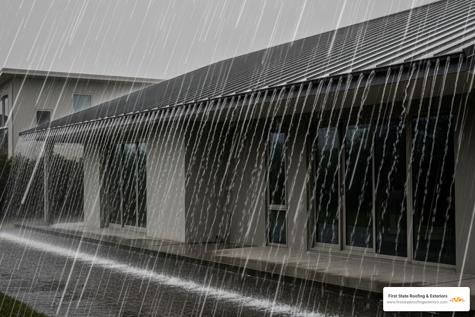 Metal roof withstanding heavy rain or snow, highlighting its weather resistance - delaware valley metal roofing Metal roof withstanding heavy rain or snow, highlighting its weather resistance - delaware valley metal roofing