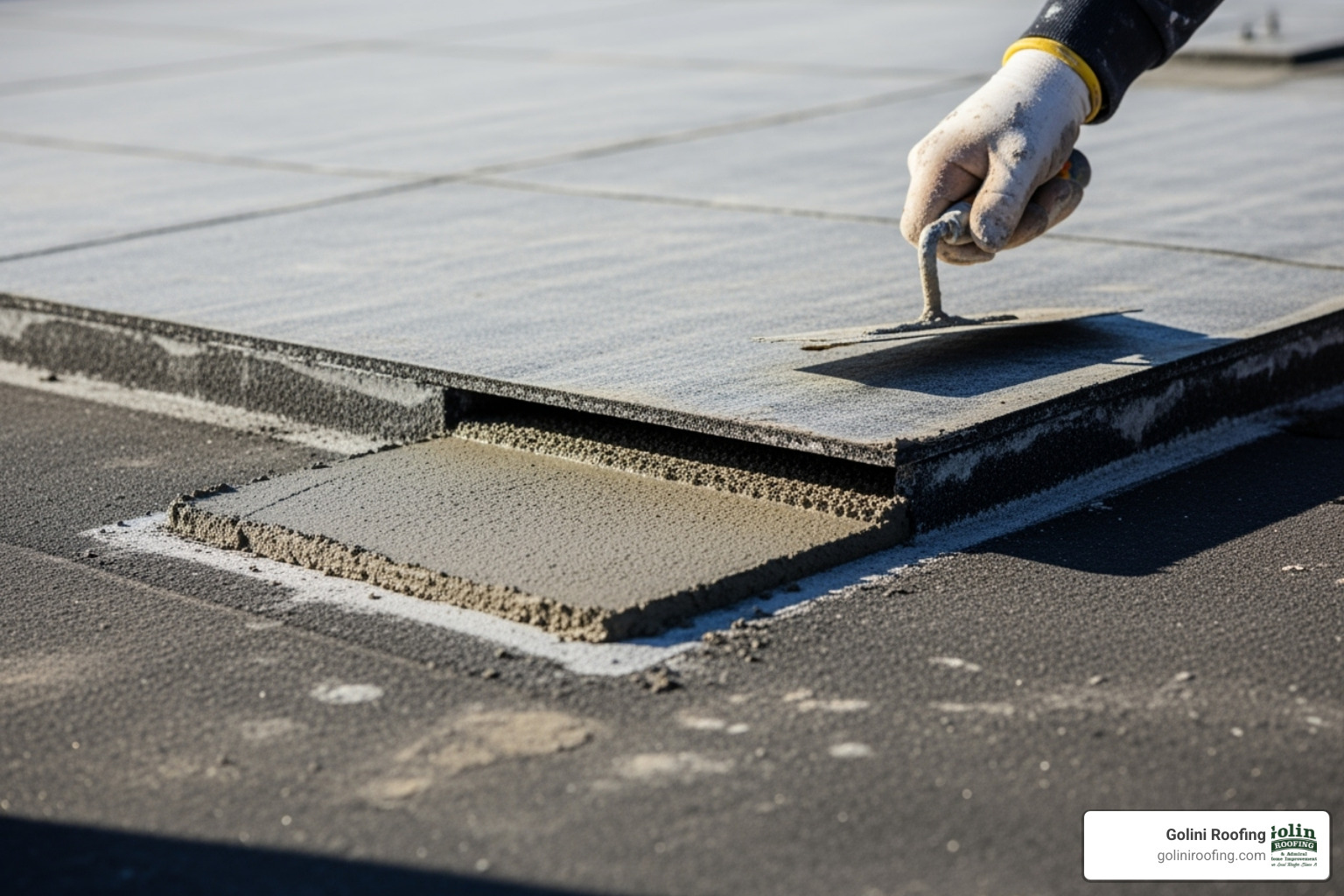 two-patch method for a larger roof repair - Flat roof repair two-patch method for a larger roof repair - Flat roof repair