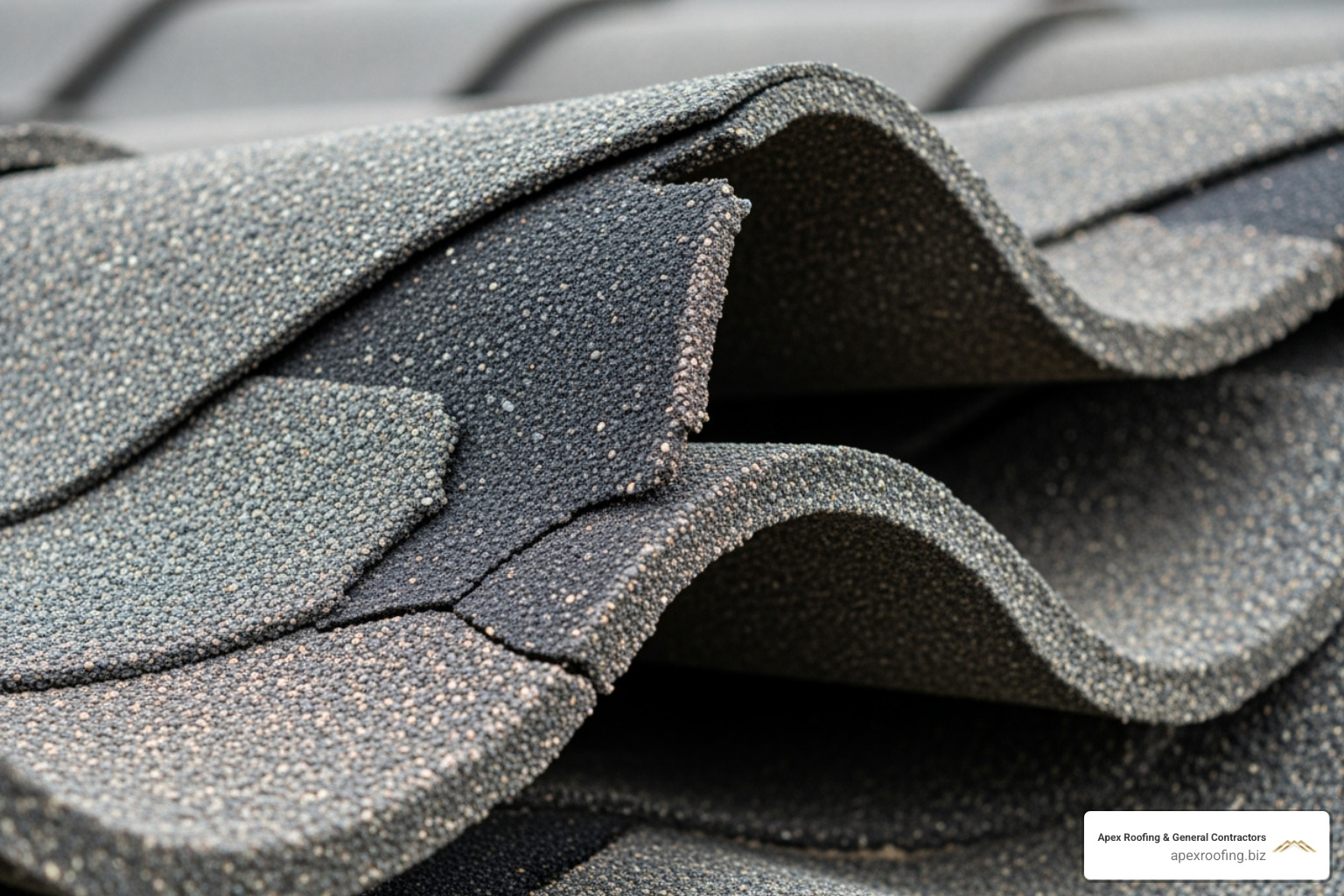 Damaged shingle with curling edges and missing granules - roofers fair oaks ranch tx