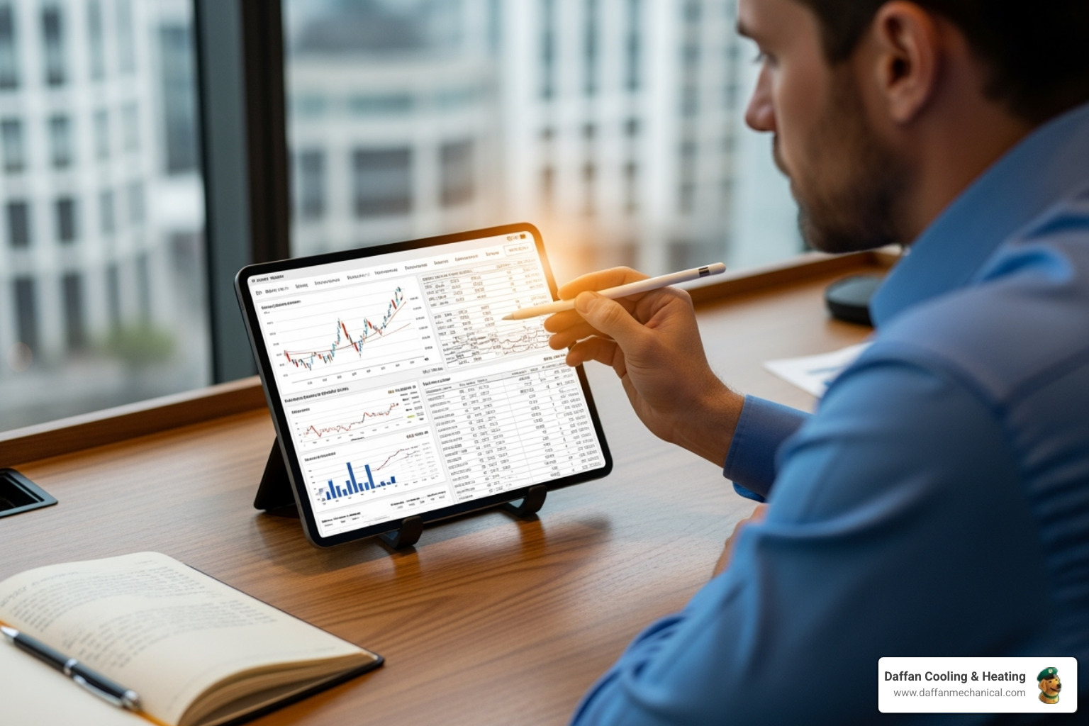 person reviewing financing documents on a tablet - hvac finance options glen rose tx person reviewing financing documents on a tablet - hvac finance options glen rose tx