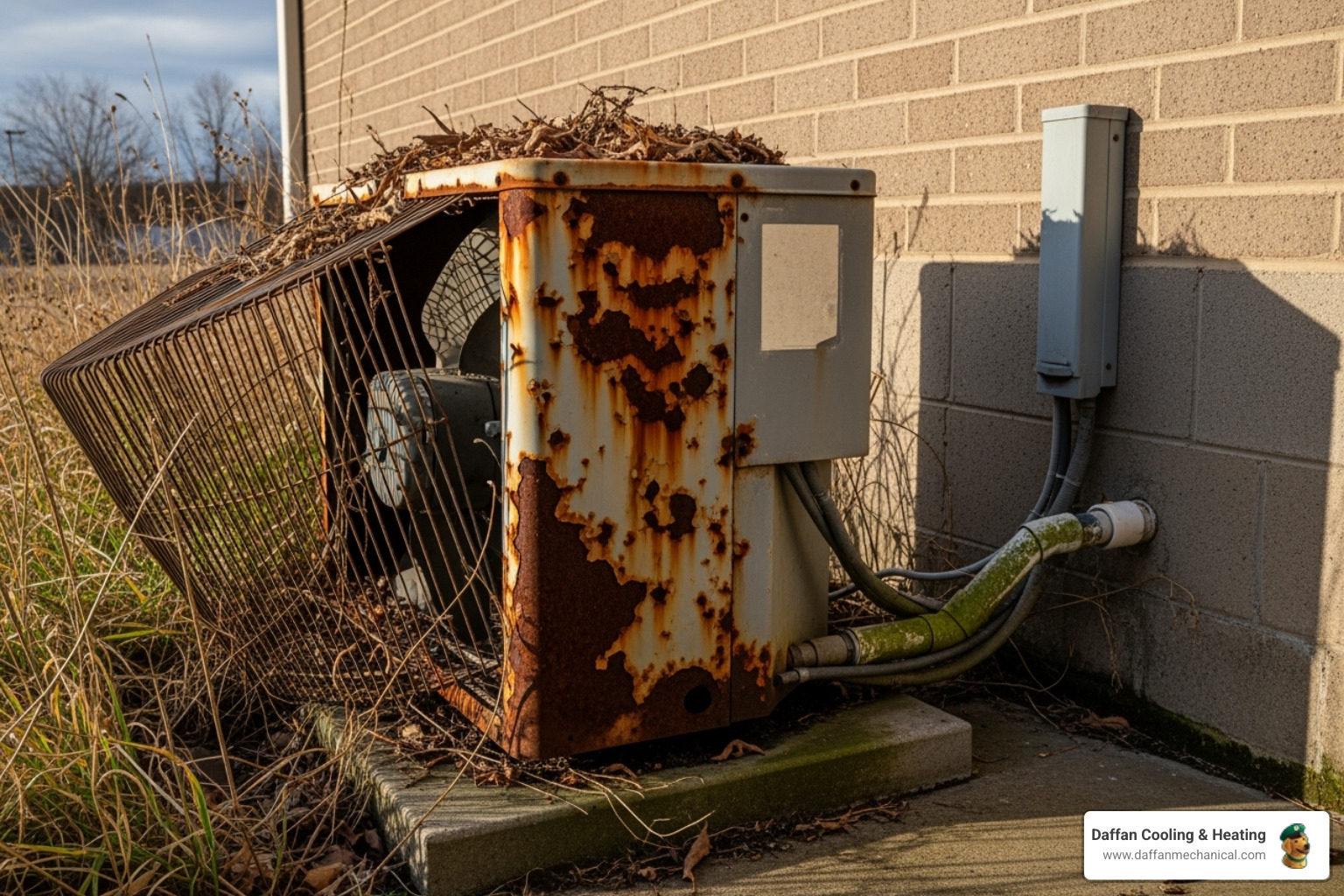 old rusty outdoor AC unit - ac installation granbury tx
