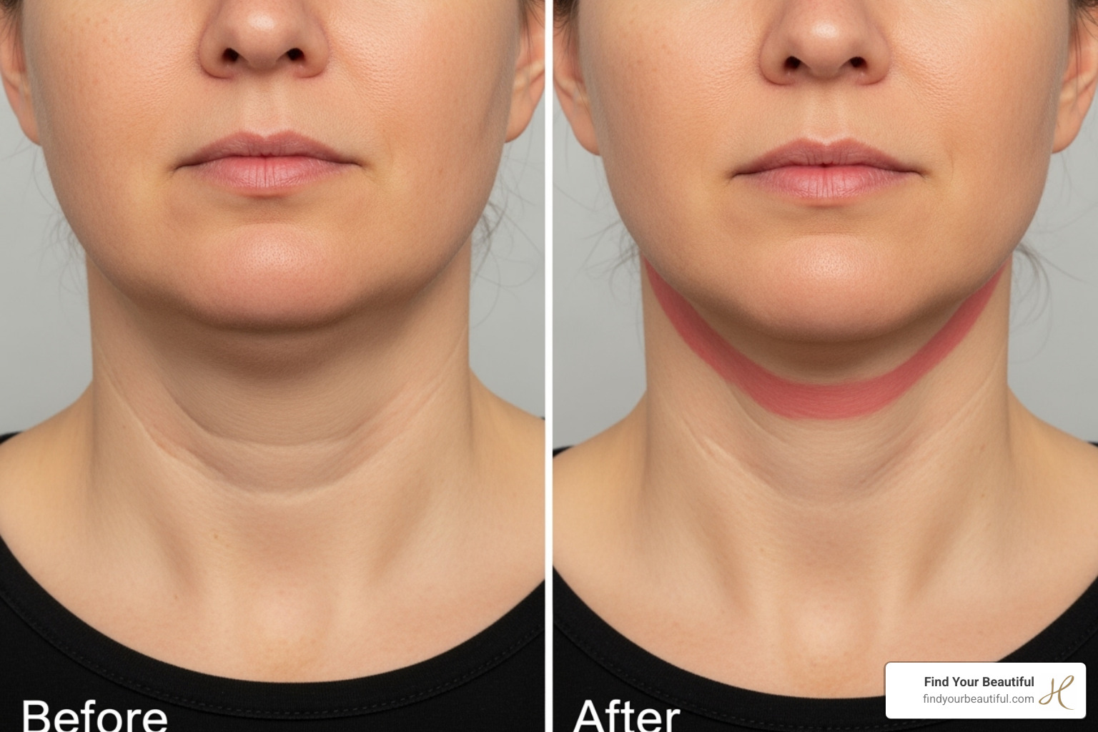before-and-after results for a common awake procedure like chin liposuction - awake plastic surgery near me