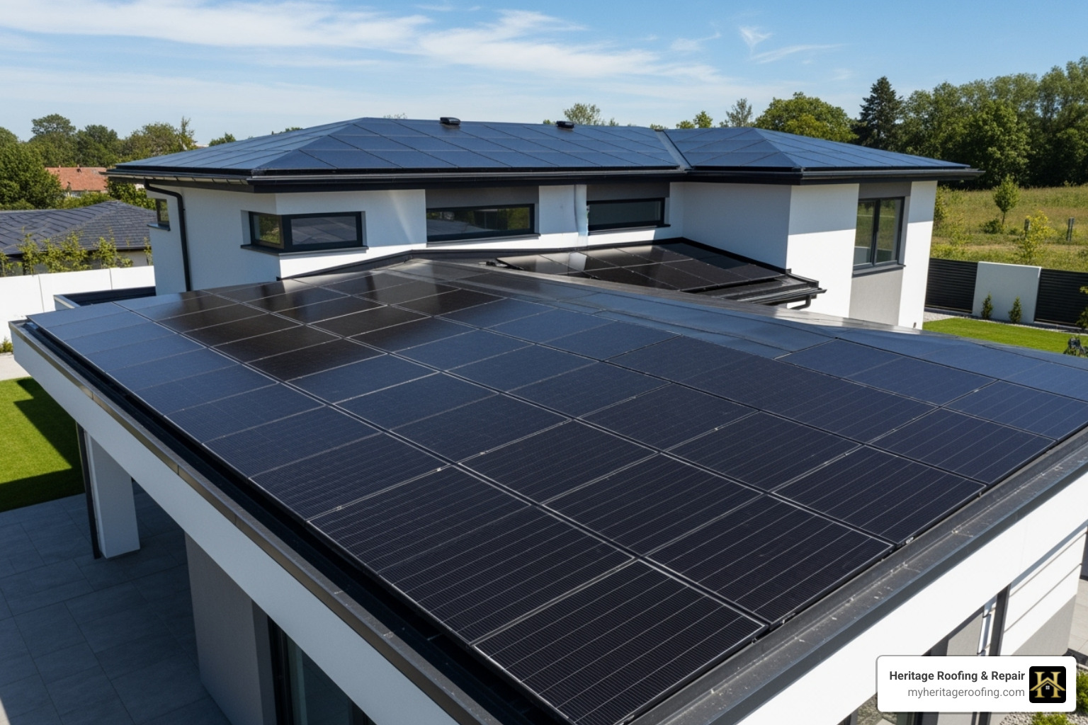 sleek, modern roof with integrated solar shingles generating power - does replacing ashphalt roof shingles qualify for residential energy credit sleek, modern roof with integrated solar shingles generating power - does replacing ashphalt roof shingles qualify for residential energy credit