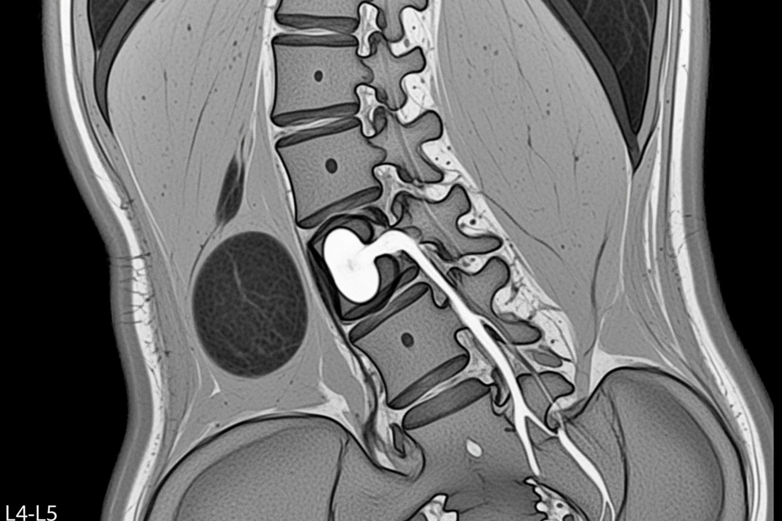 Image of an MRI showing a herniated disc - painful sciatic nerve Image of an MRI showing a herniated disc - painful sciatic nerve