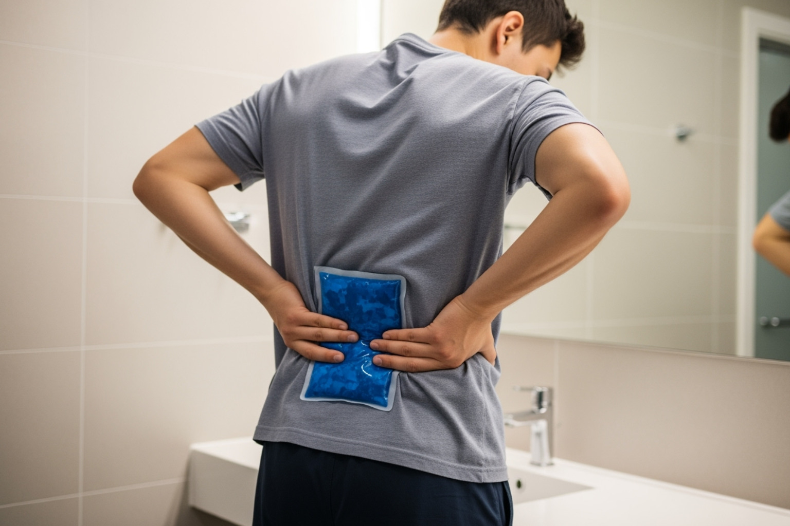 Person applying cold pack - how to relieve sciatica