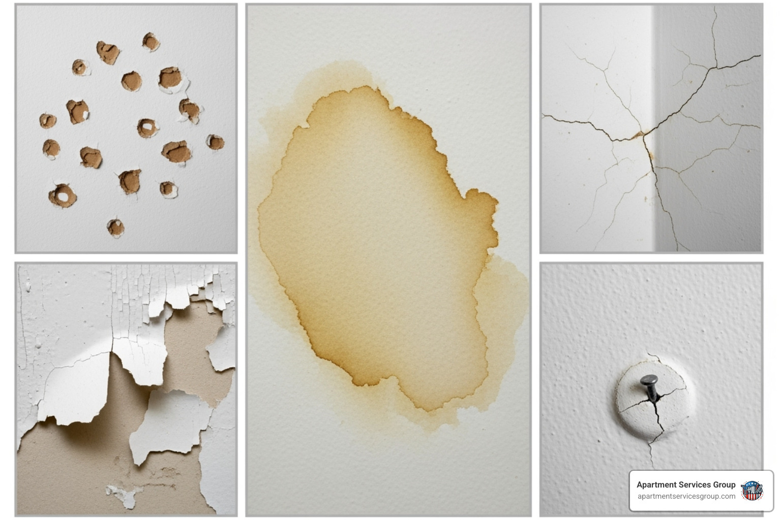 collage of drywall damage - Drywall repair Houston