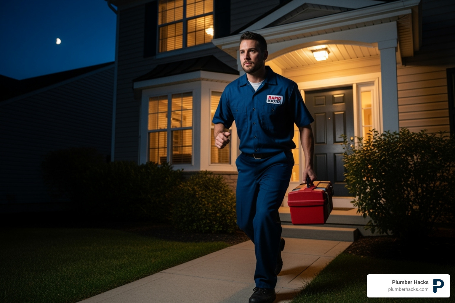plumber responding to emergency call - plumbers in Columbus